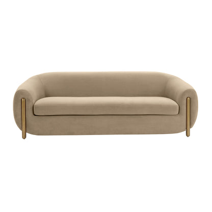 Atrani Cafe Au Lait Brown Velvet Sofa