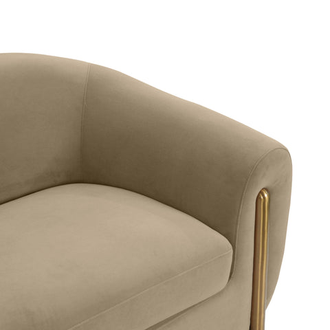 Atrani Cafe Au Lait Brown Velvet Sofa