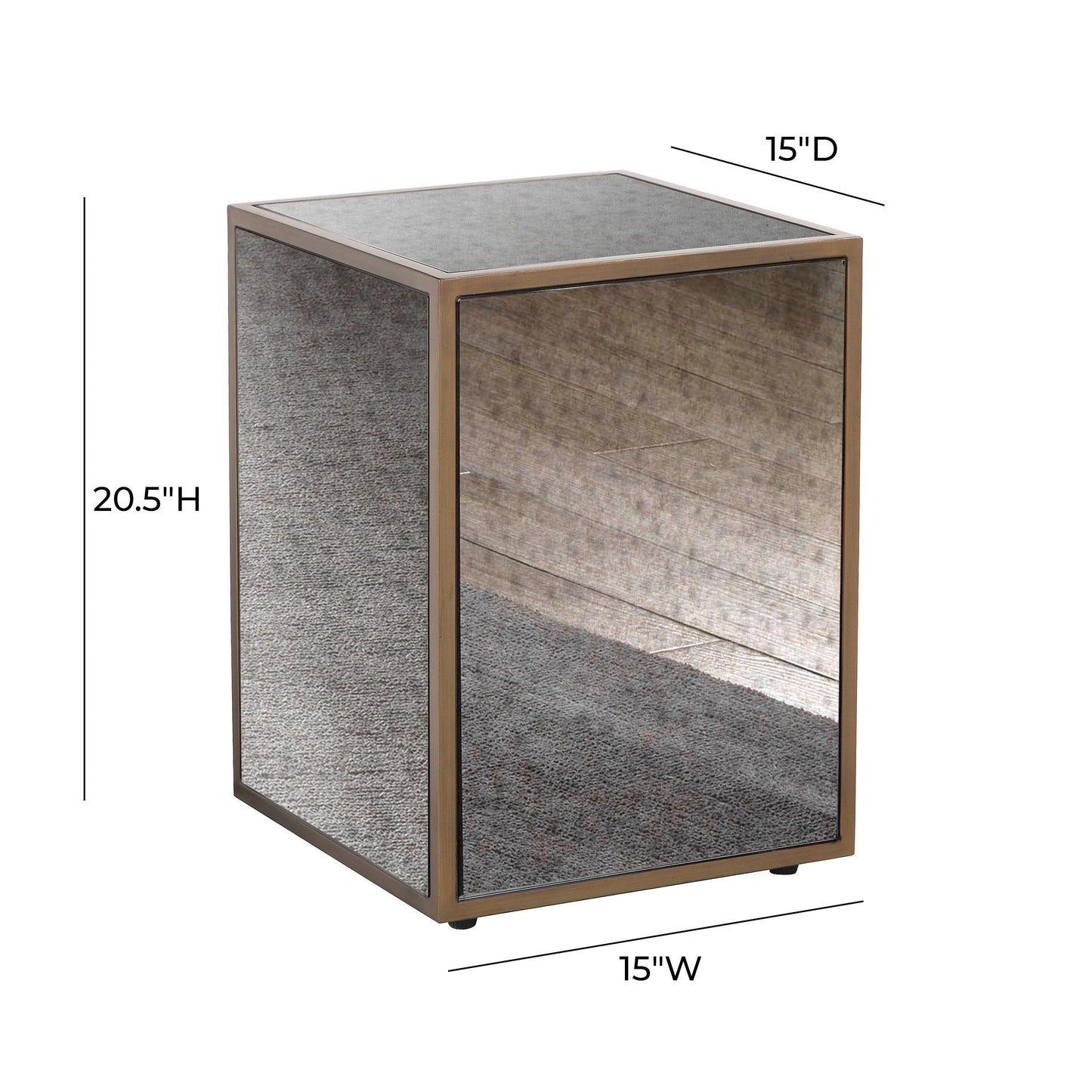serena mirrored side table