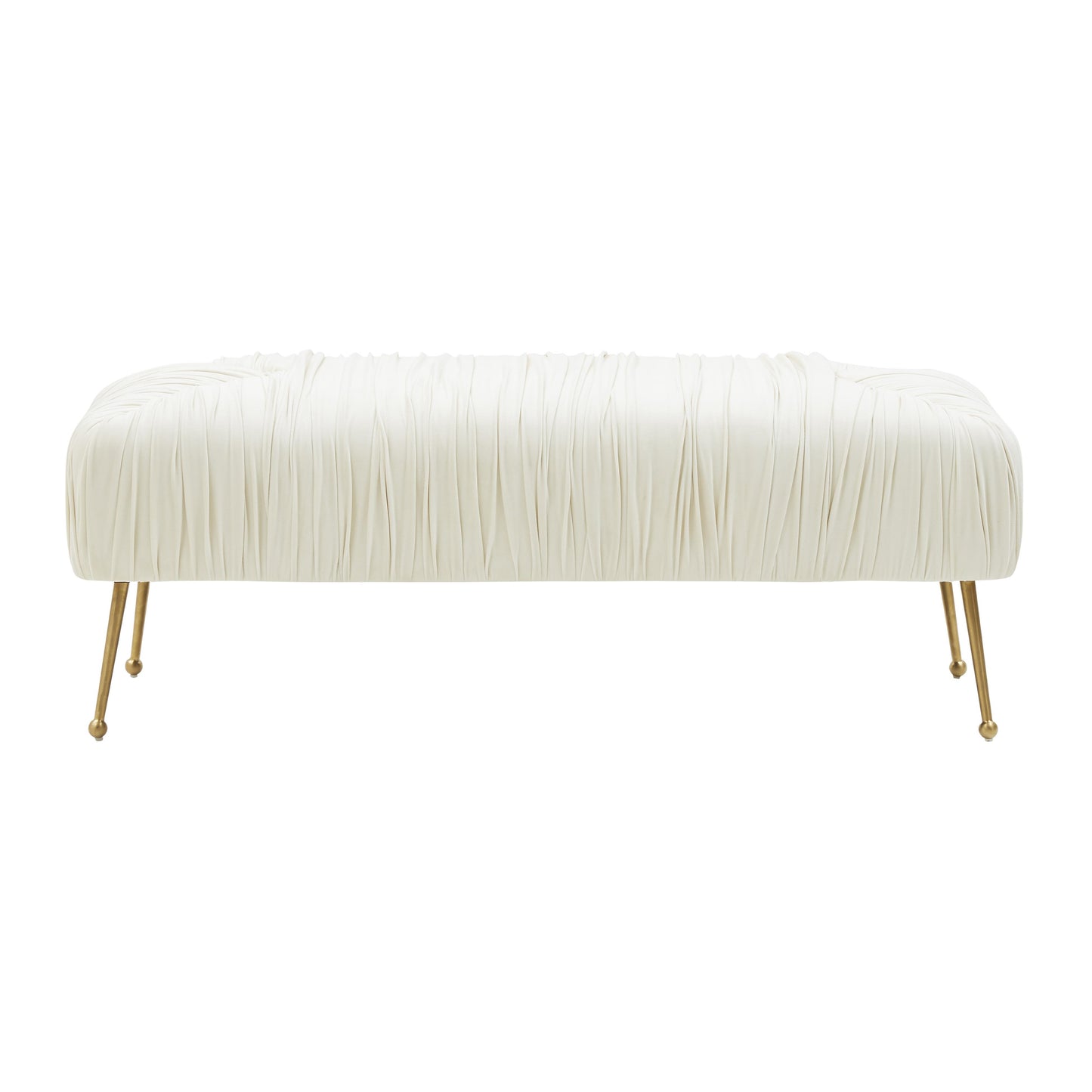 betty cream velvet bench