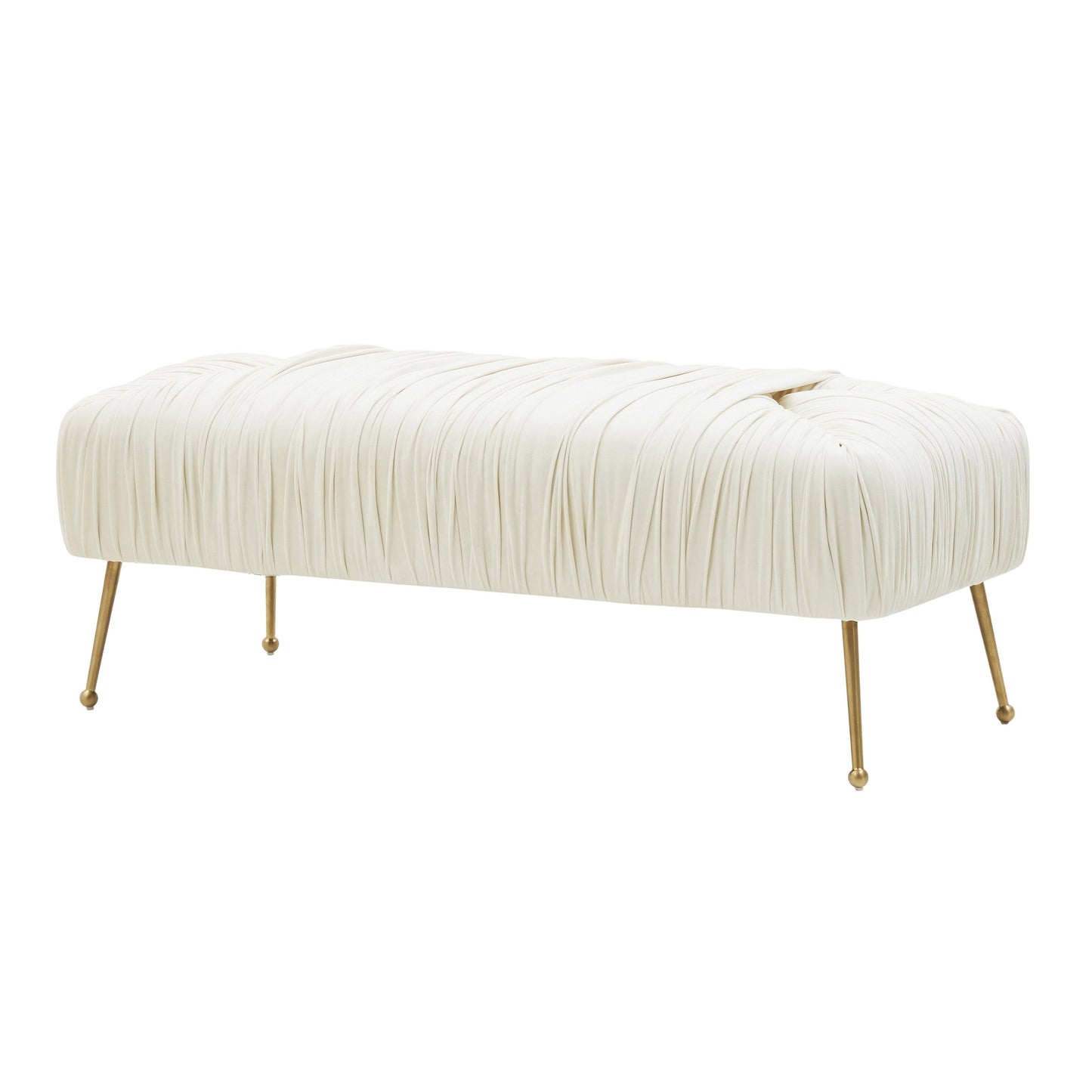 betty cream velvet bench