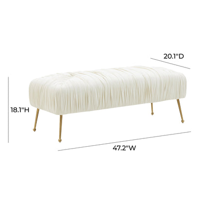 Betty Cream Velvet Bench