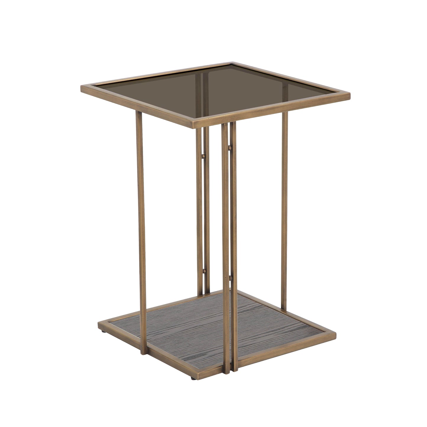 betty brown ash & glass side table