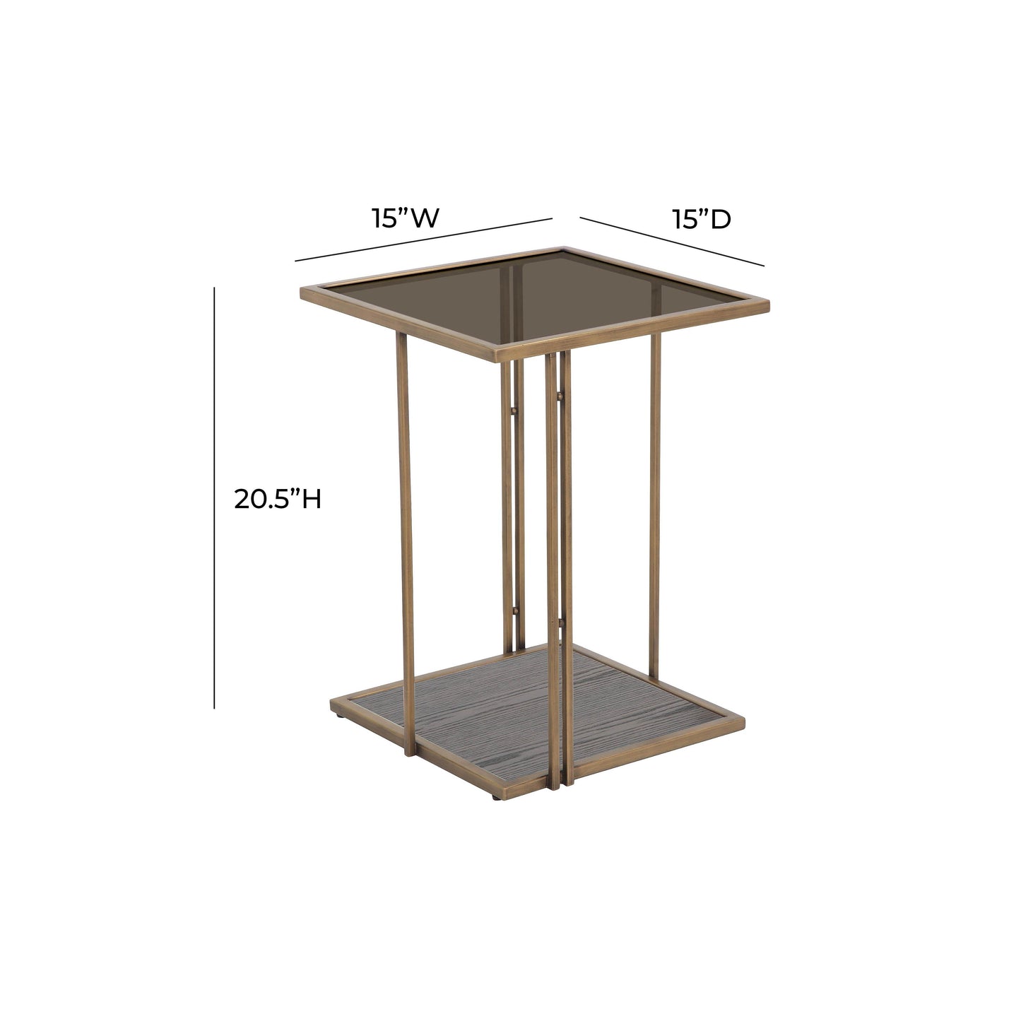 betty brown ash & glass side table