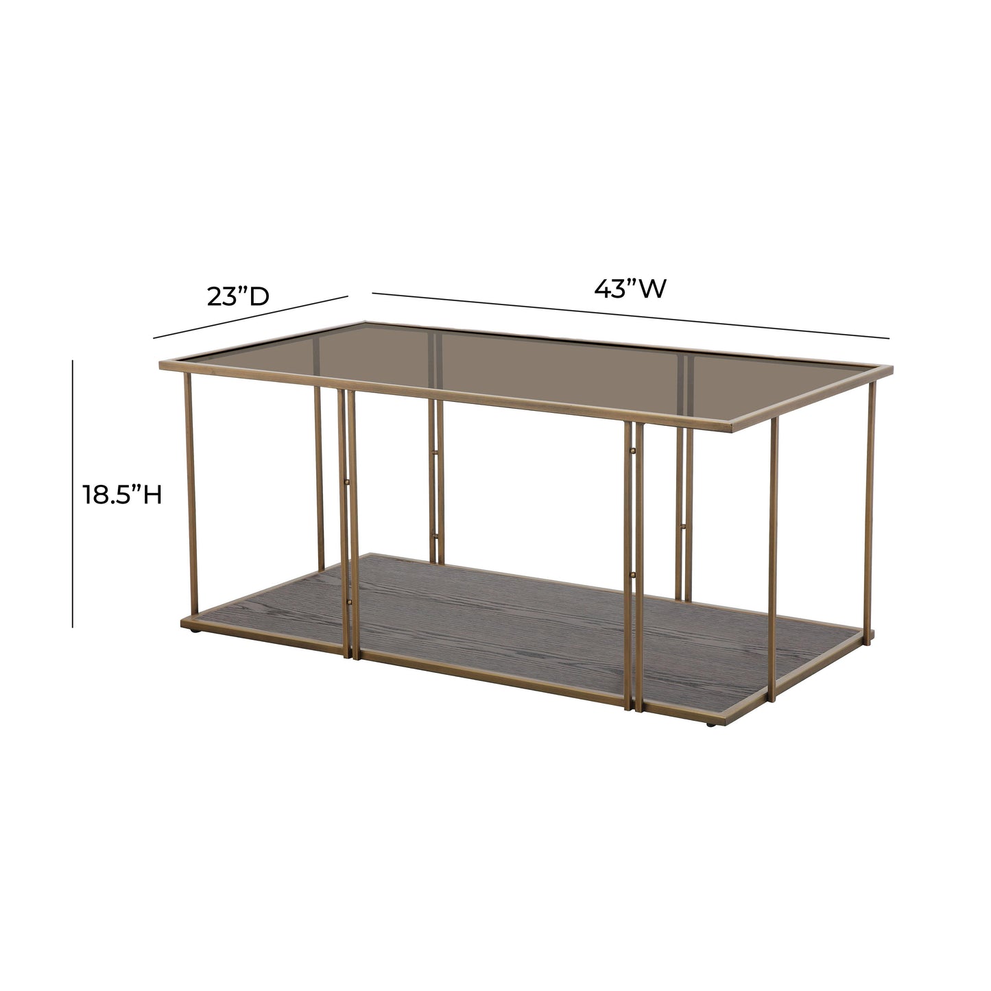 betty brown ash & glass coffee table