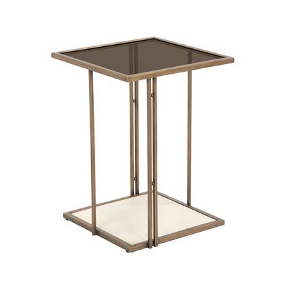 Betty Cream Ash & Glass Side Table