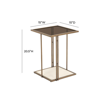 Betty Cream Ash & Glass Side Table