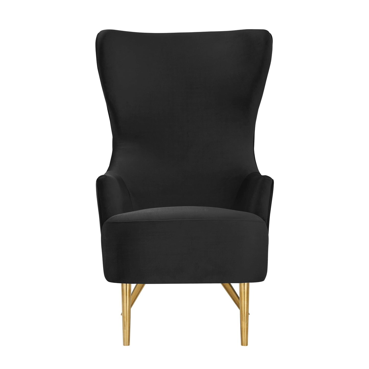 arabelle black velvet wingback chair