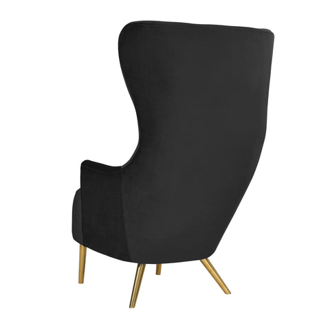 Arabelle Black Velvet Wingback Chair