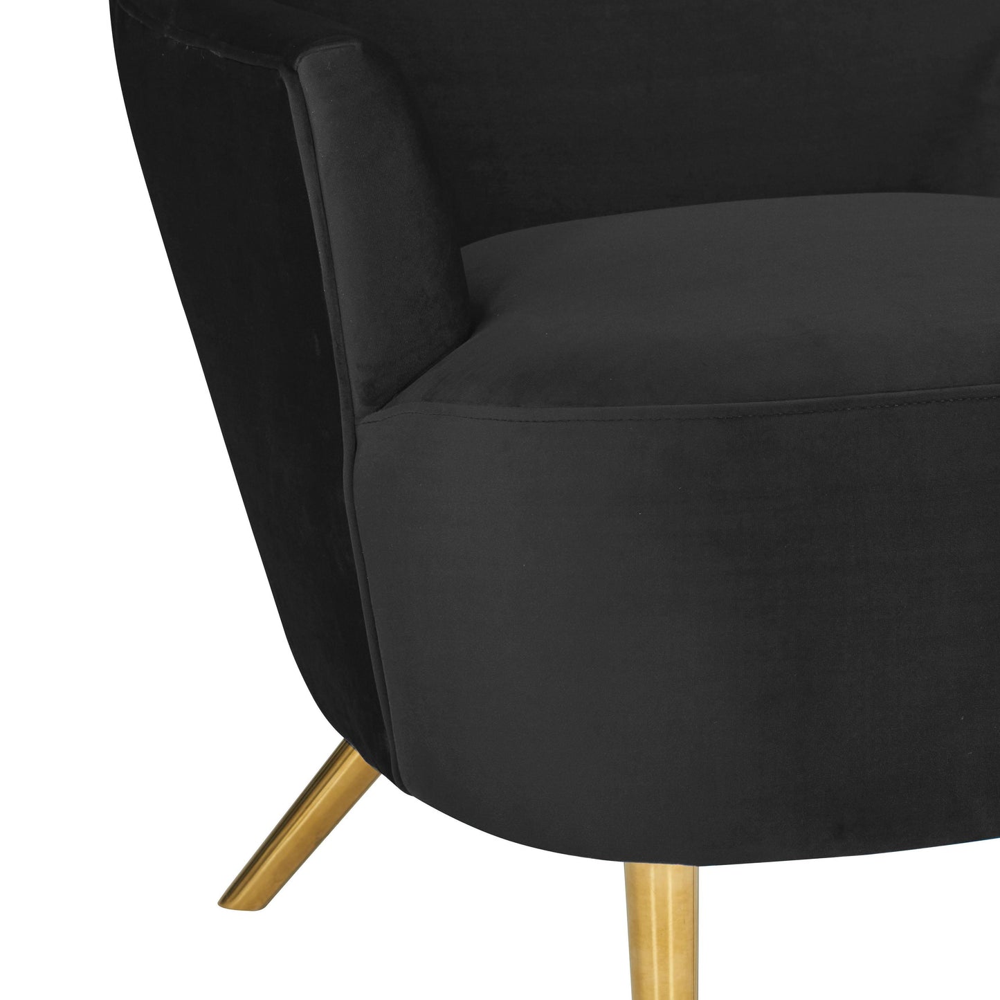 arabelle black velvet wingback chair