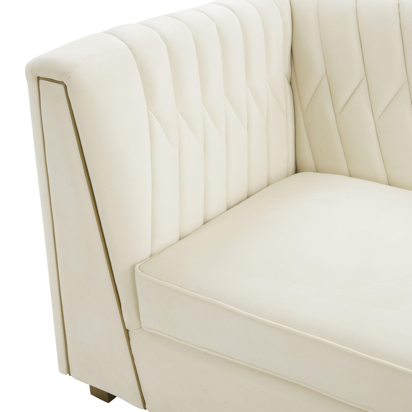 eclipse cream velvet sofa