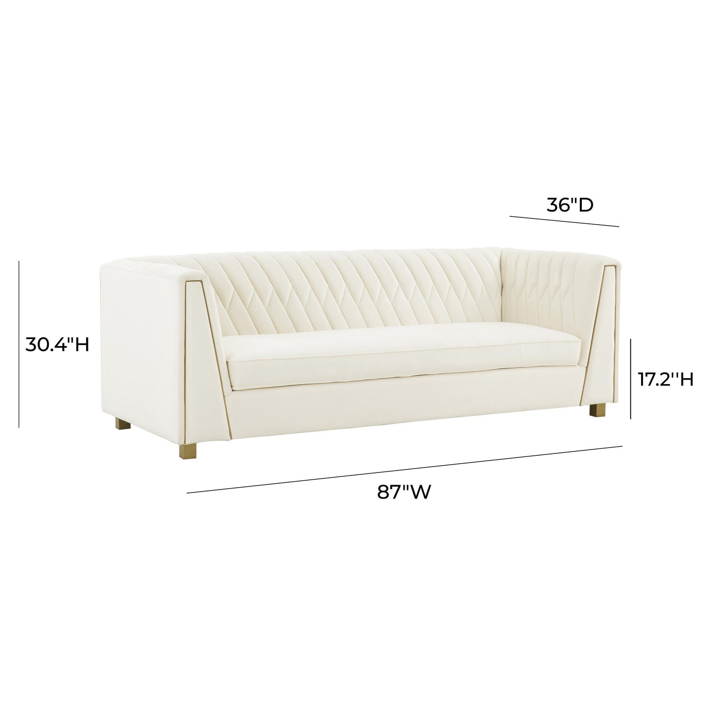 eclipse cream velvet sofa