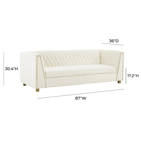Eclipse Cream Velvet Sofa