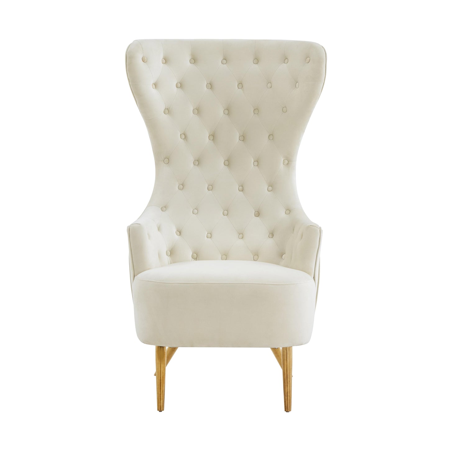 inca cream velvet wingback chair