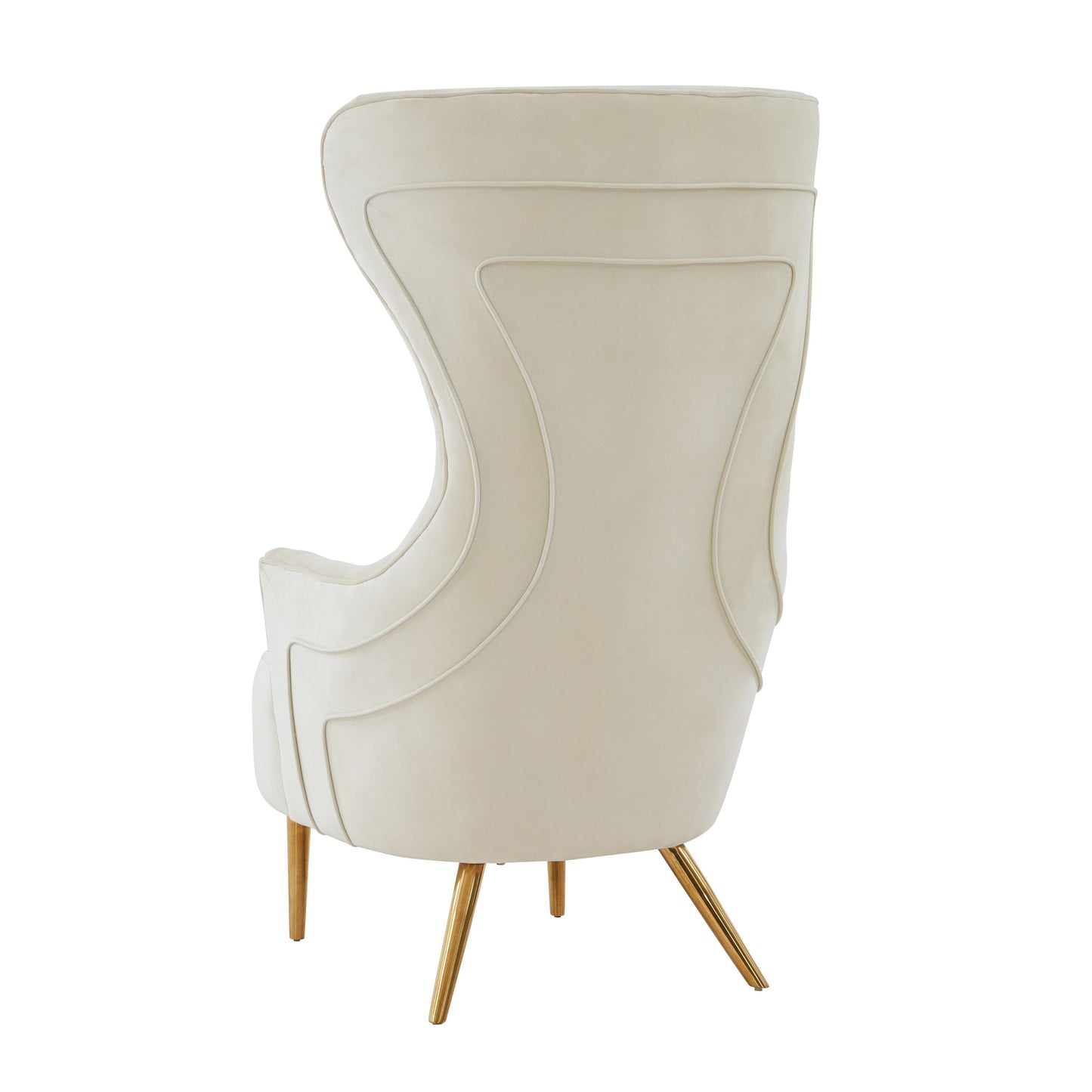 inca cream velvet wingback chair