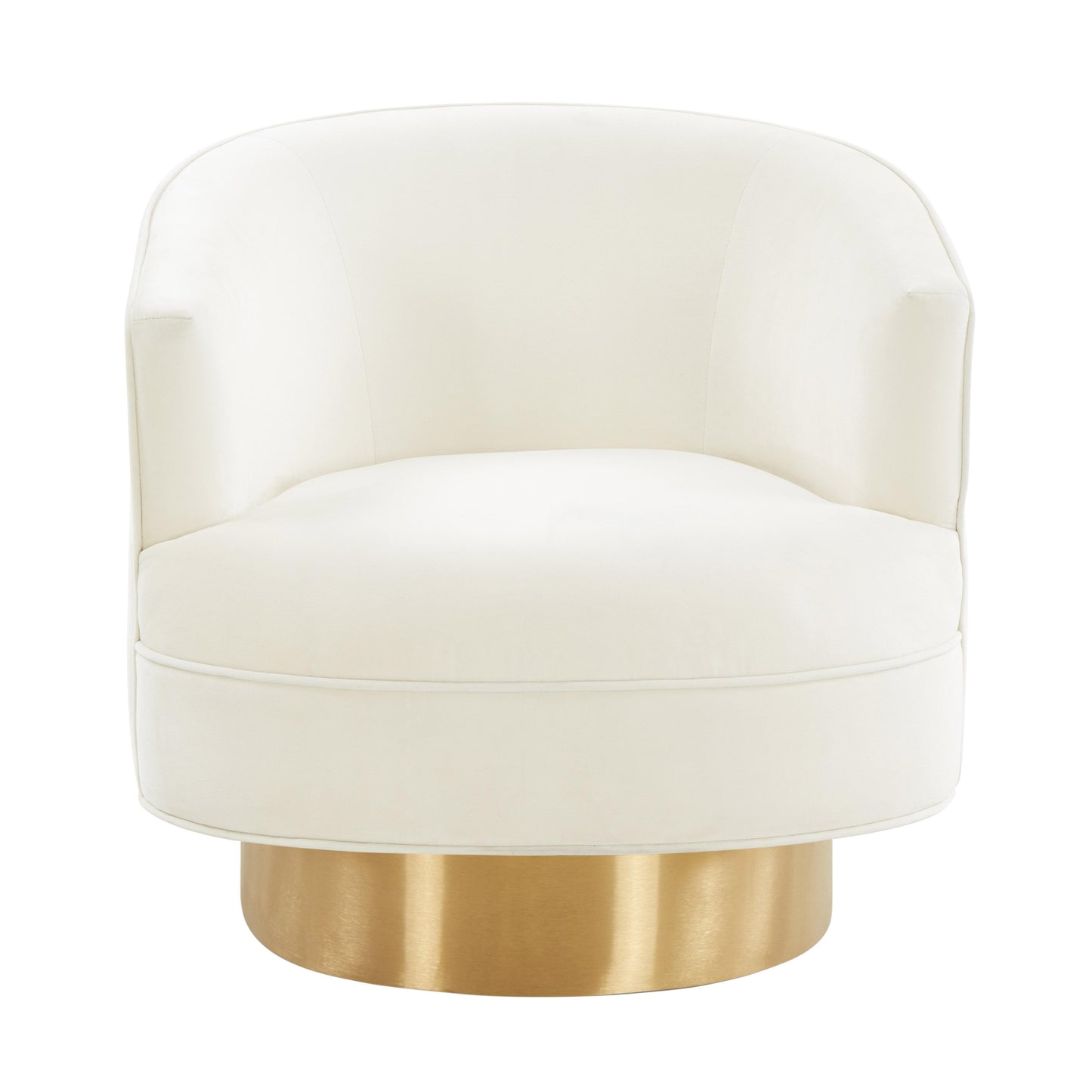 blank cream velvet swivel chair