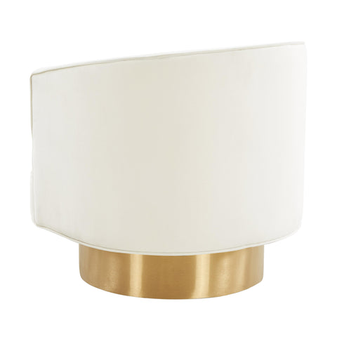 Blank Cream Velvet Swivel Chair