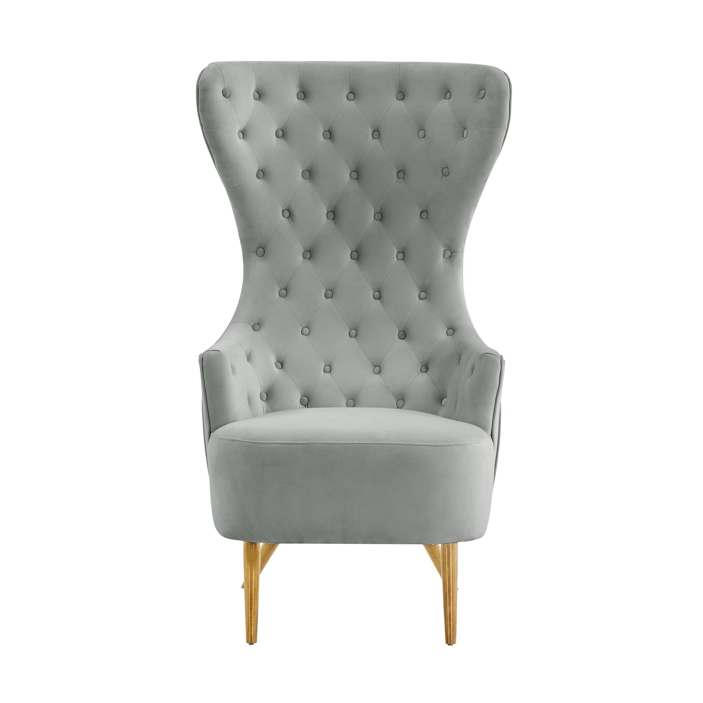 inca grey velvet wingback chair