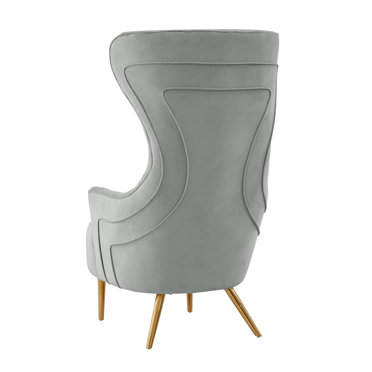 inca grey velvet wingback chair