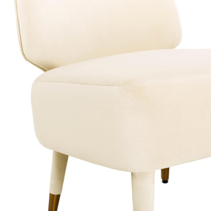 Desiree Cream Velvet Accent Chair