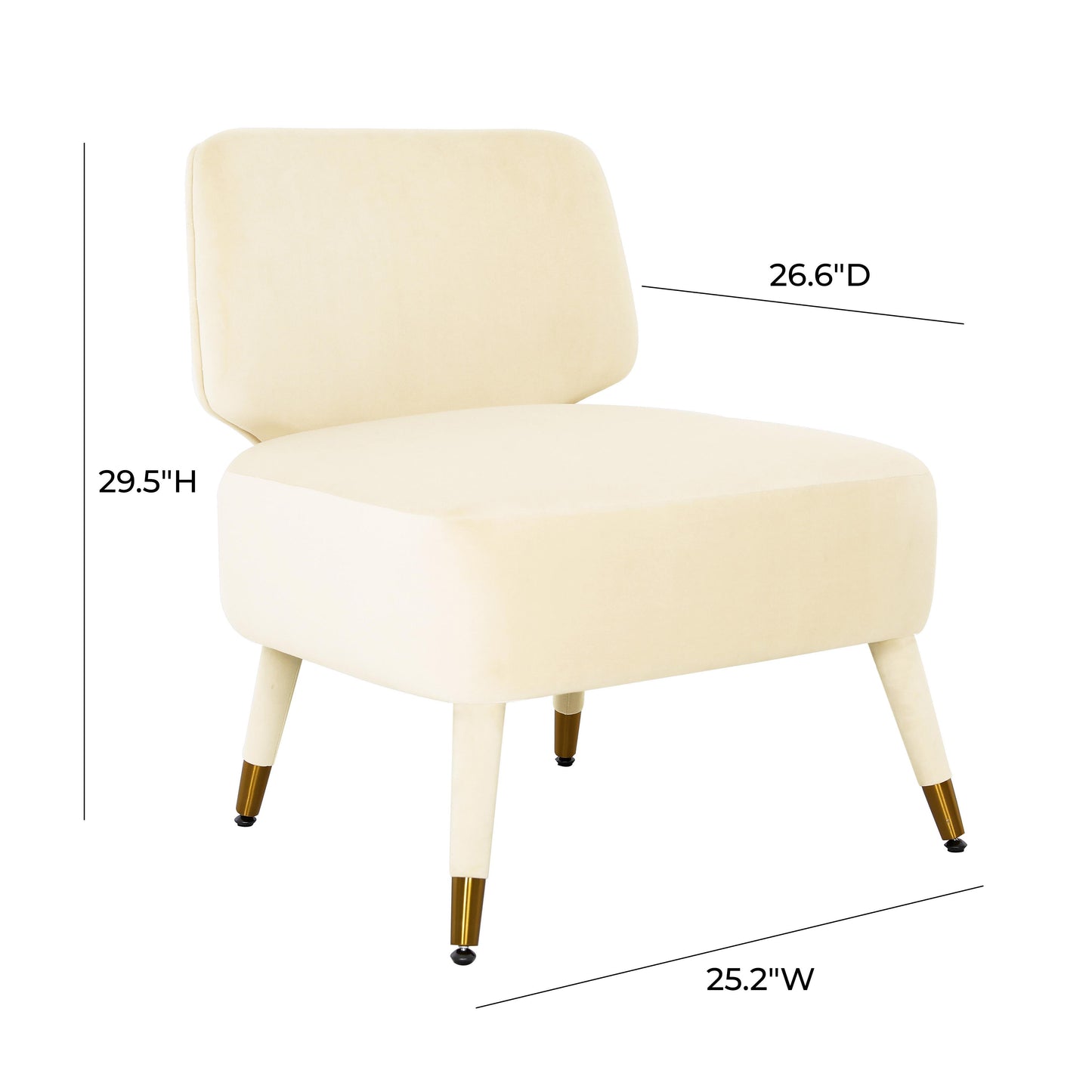 desiree cream velvet accent chair