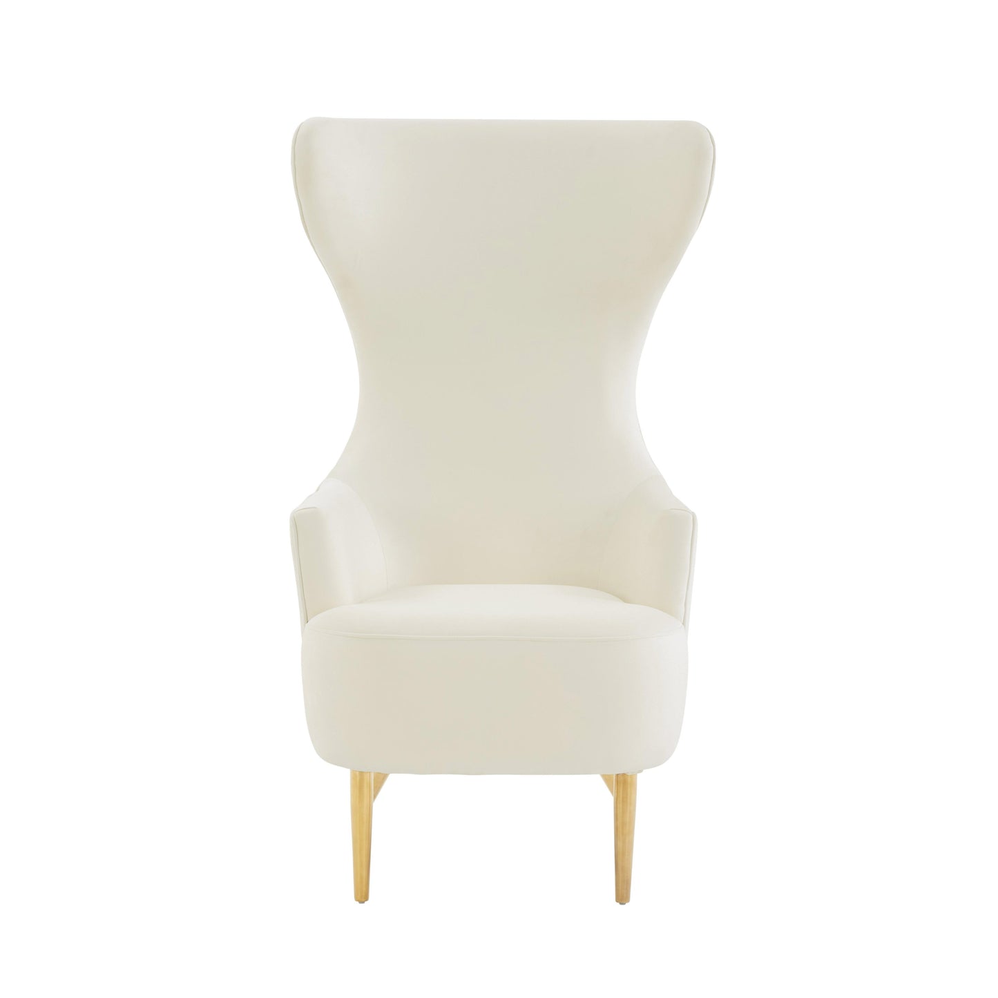 arabelle cream velvet channel tufted wingback chair