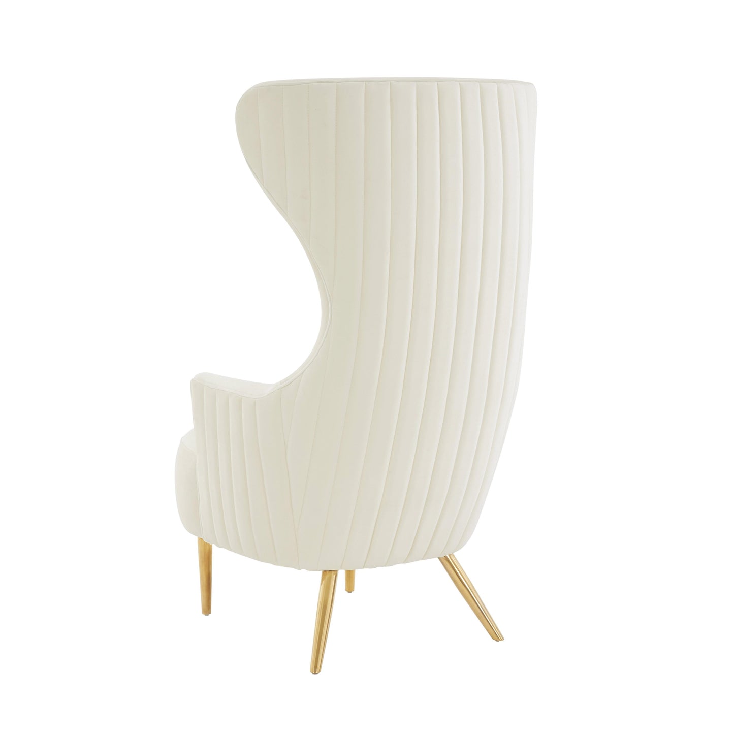 arabelle cream velvet channel tufted wingback chair