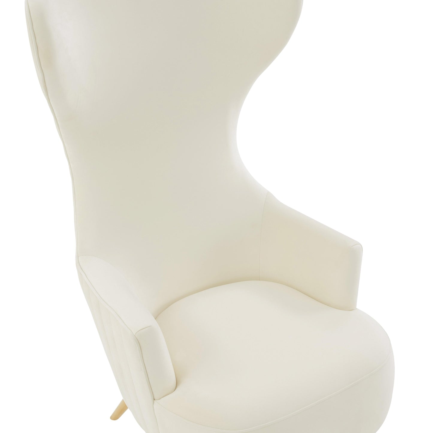arabelle cream velvet channel tufted wingback chair