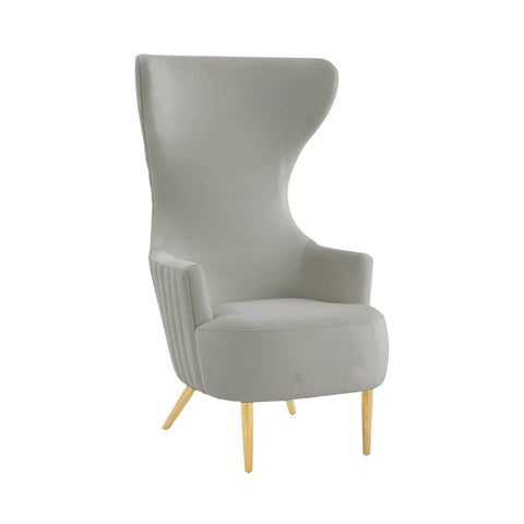 Florence Maraisa Performance Velvet Channel Tufted Wingback Accent Chair by Inspire Me! Home Decor - image 1