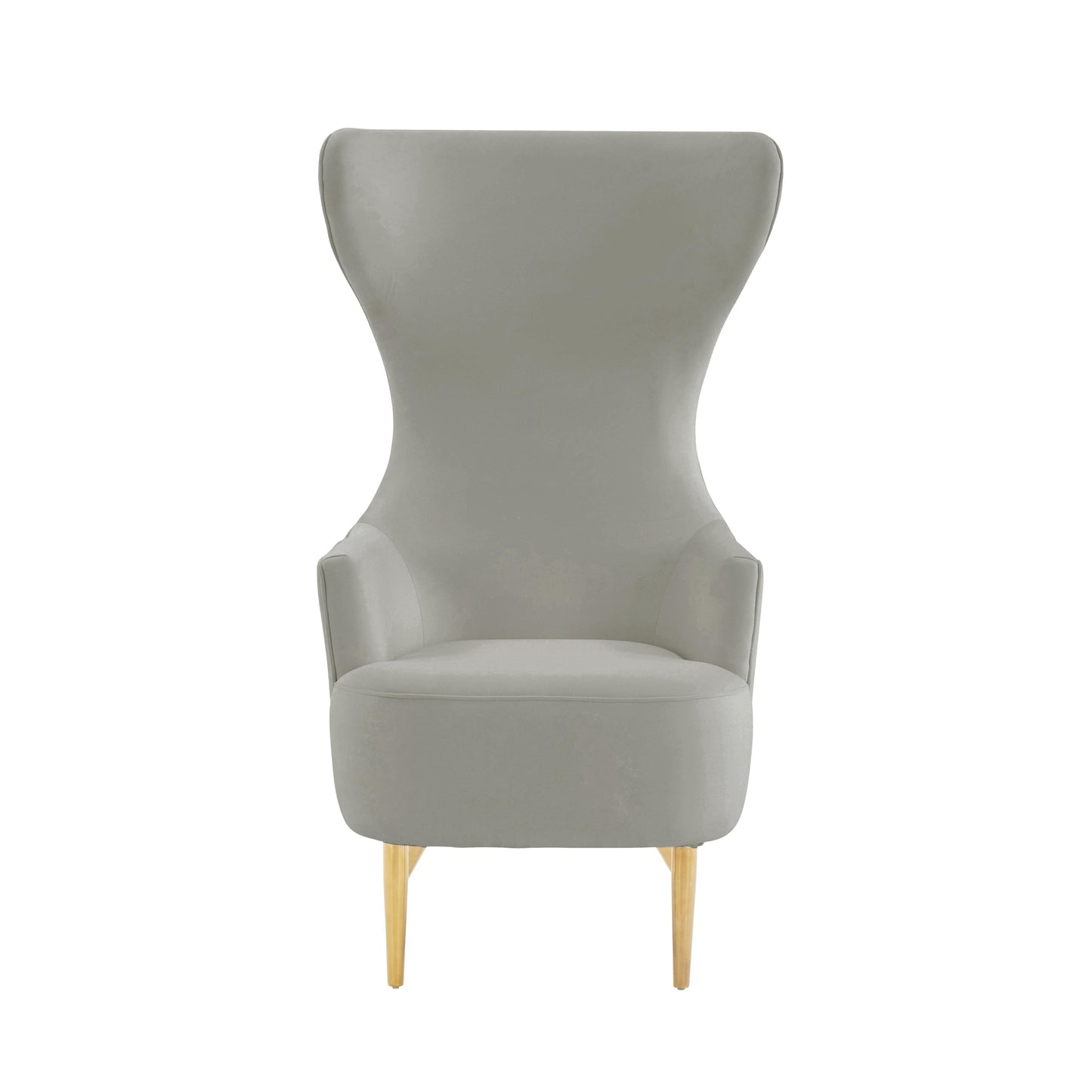 arabelle grey velvet channel tufted wingback chair