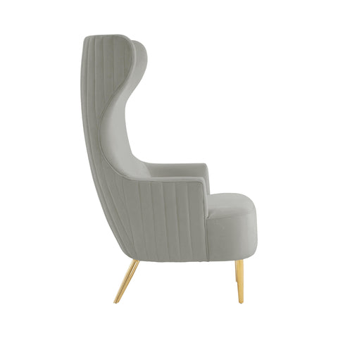 Florence Marais Julia Performance Velvet Channel Tufted Wingback Accent Chair by Inspire Me! Home Decor - image 4