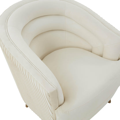 Raipur Cream Velvet Accent Chair