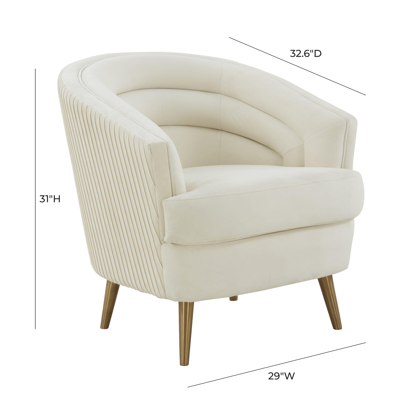 raipur cream velvet accent chair