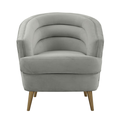 Raipur Light Grey Velvet Accent Chair