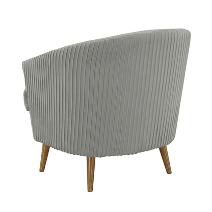 Raipur Light Grey Velvet Accent Chair