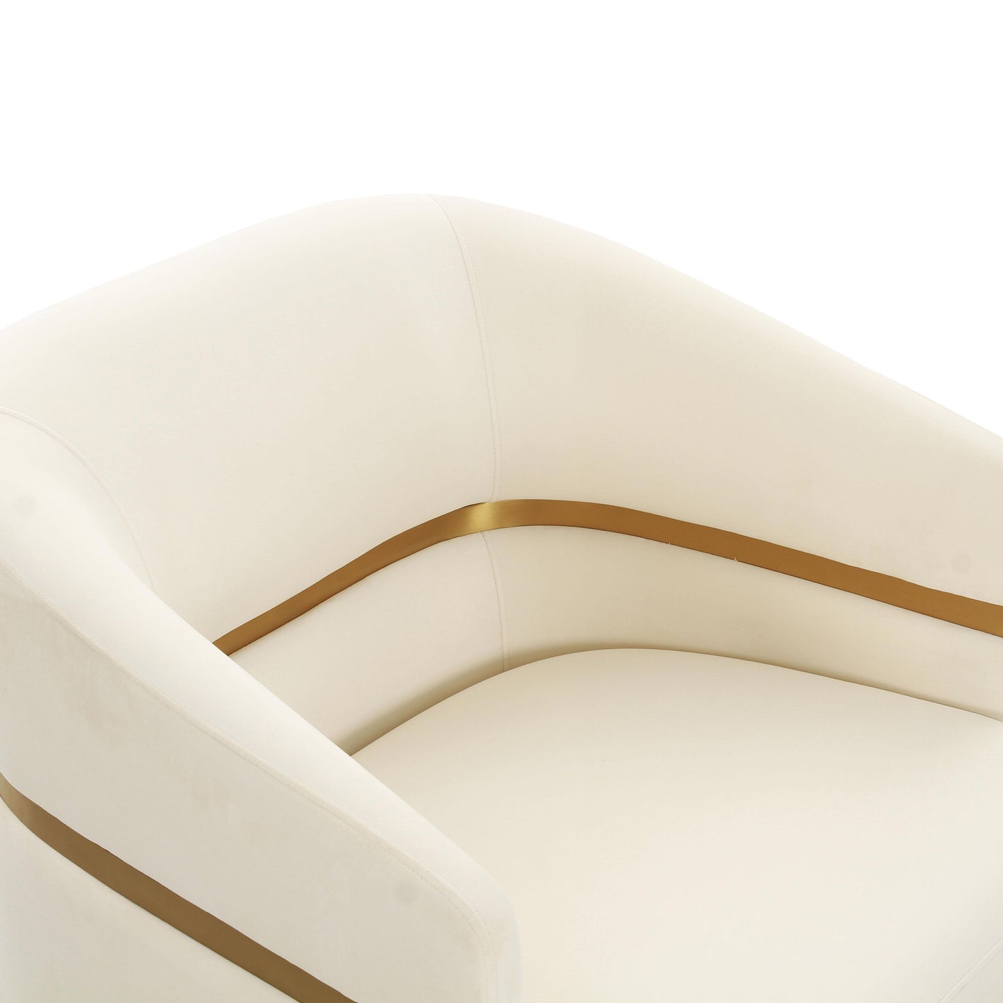 kennedy cream velvet accent chair