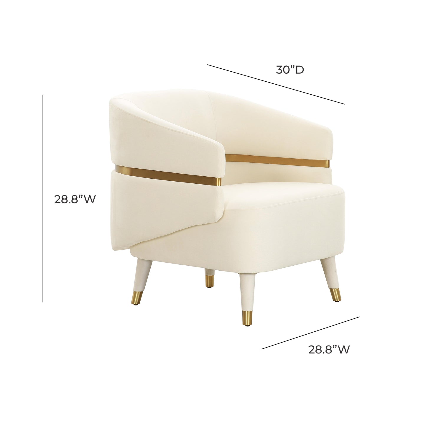 kennedy cream velvet accent chair