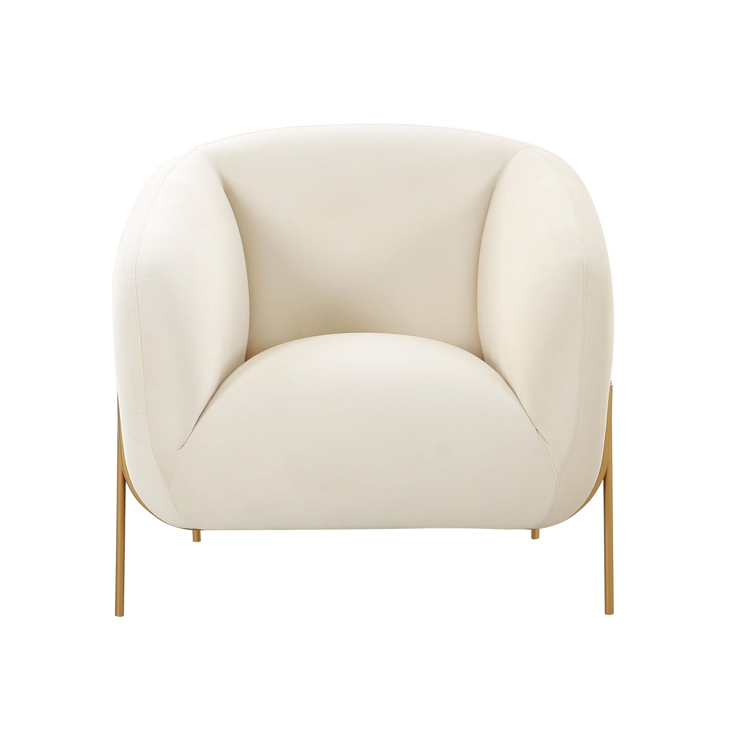 mara cream velvet accent chair