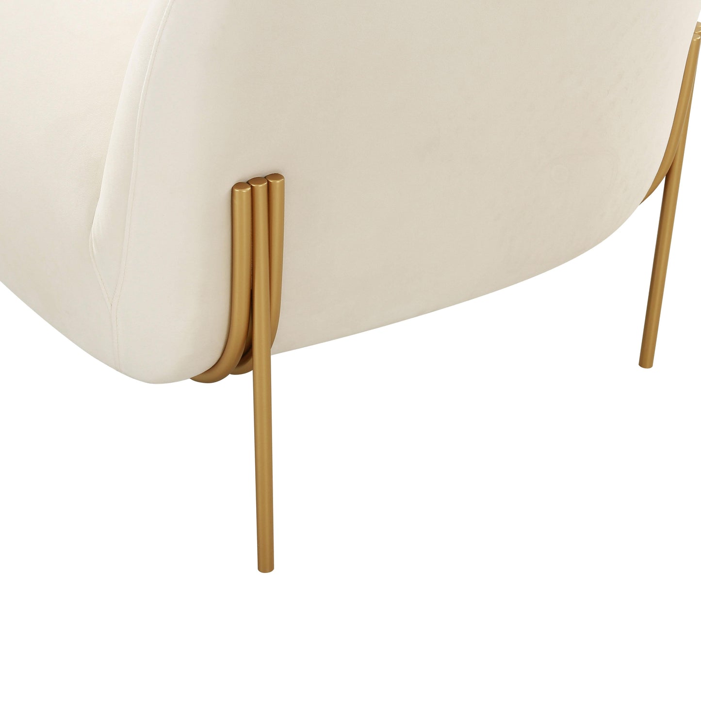 mara cream velvet accent chair