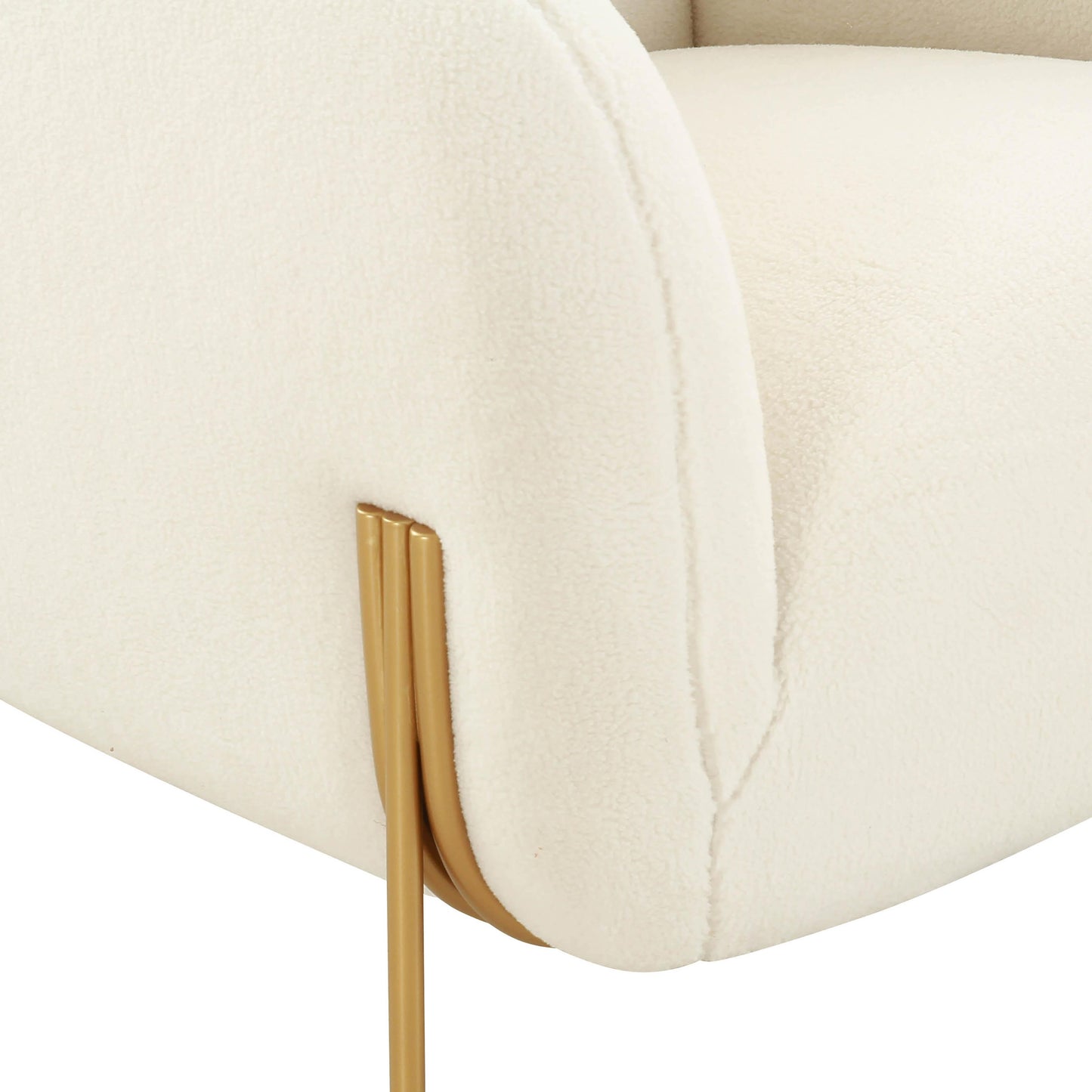 mara cream shearling accent chair