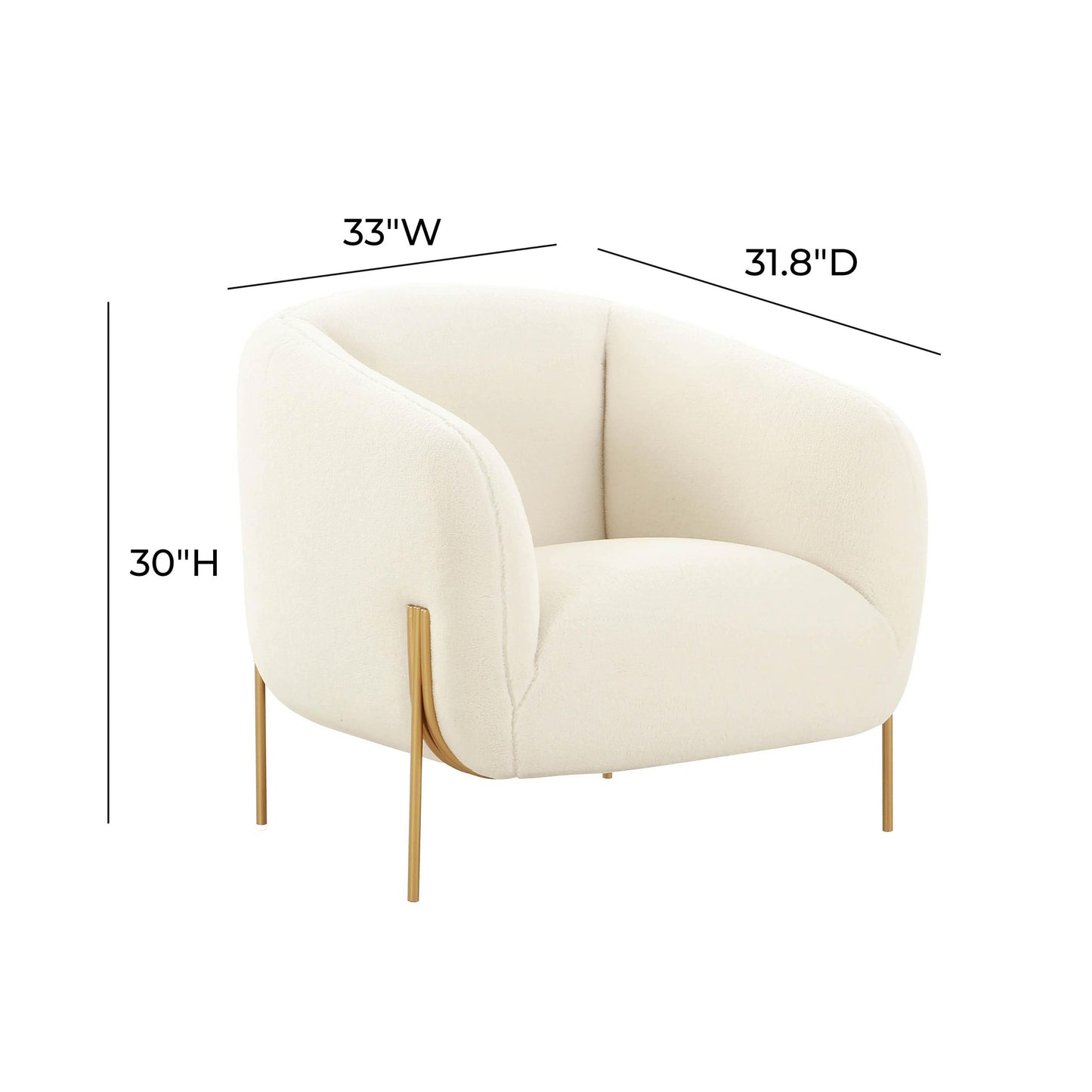 mara cream shearling accent chair