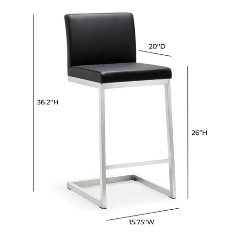 Scarlett Black Stainless Steel Counter Stool - Set of 2