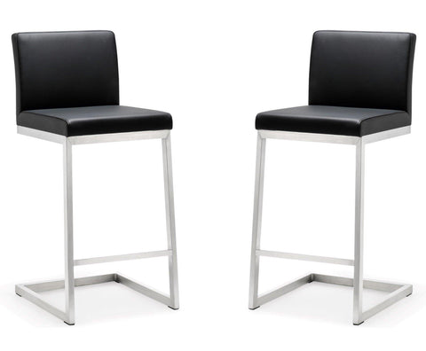 Scarlett Black Stainless Steel Counter Stool - Set of 2