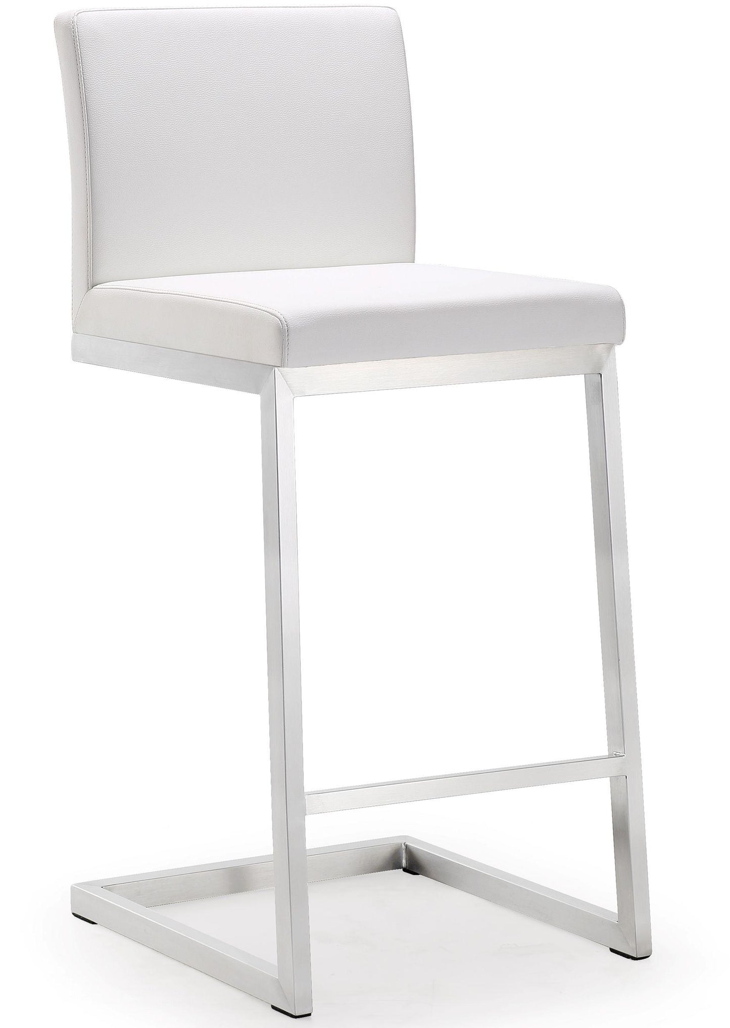 scarlett white stainless steel counter stool - set of 2