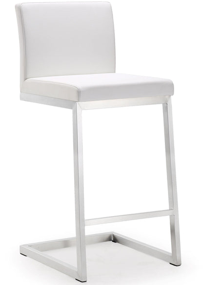 Scarlett White Stainless Steel Counter Stool - Set of 2