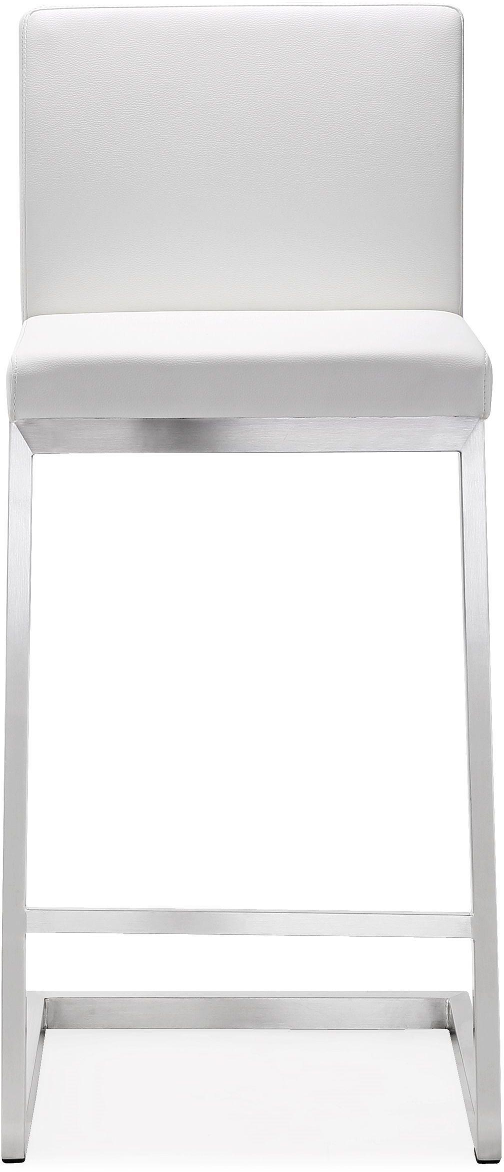 scarlett white stainless steel counter stool - set of 2