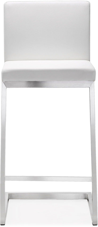 Scarlett White Stainless Steel Counter Stool - Set of 2