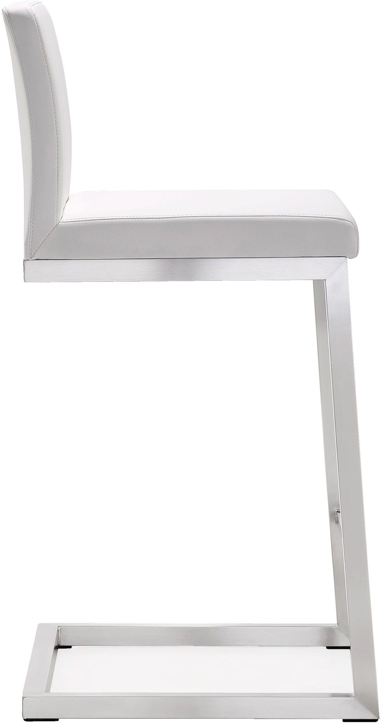 scarlett white stainless steel counter stool - set of 2