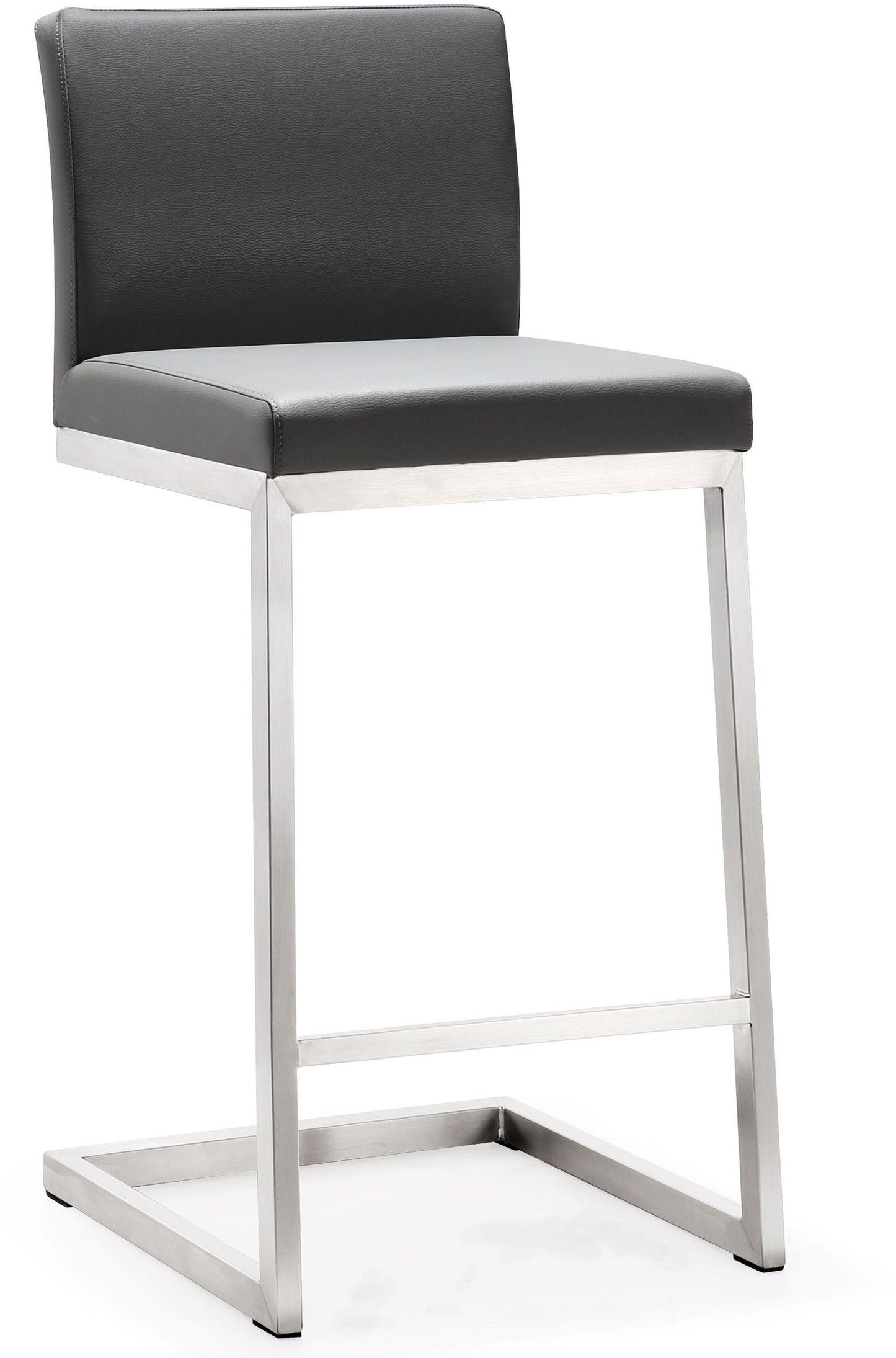 scarlett grey stainless steel counter stool - set of 2