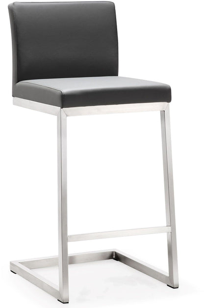 Scarlett Grey Stainless Steel Counter Stool - Set of 2